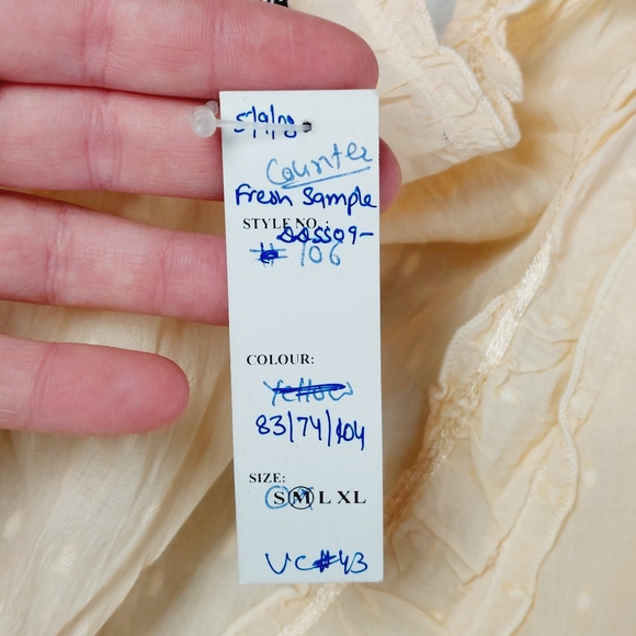 New Chaudry V-Neck Sleeveless Midi Yellow Cotton Dress P2378 - Picture 6 of 8